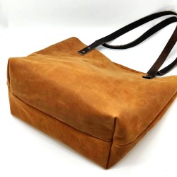 Tan Pebble Grain Leather Tote Shopper Bag