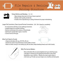 Embroidery File Repair, Resizing, Re-Digitizing