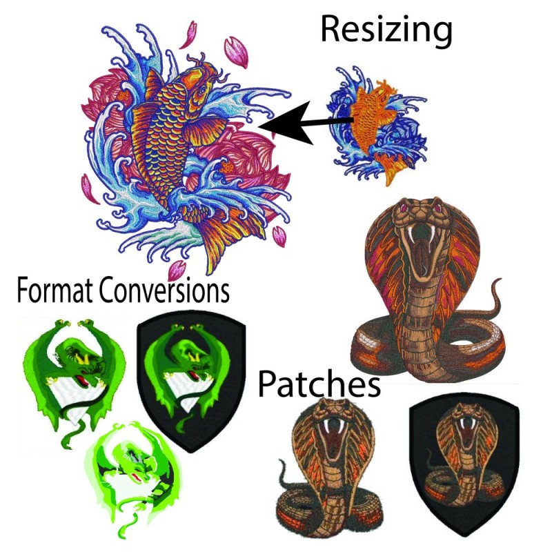 Embroidery File Repair, Resizing, and Re-Digitizing