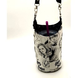 XL Harry Potter Sketched Friends Insulated Water Bottle Phone Cards Sling Carrier Holder Carryall