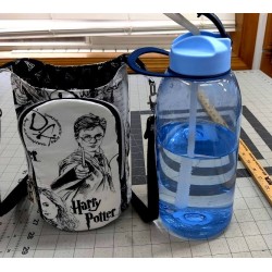XL Harry Potter Sketched Friends Insulated Water Bottle Phone Cards Sling Carrier Holder Carryall