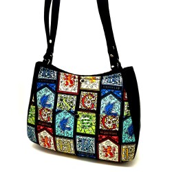 Harry Potter Hogwarts Houses Stained Glass Tote Bag Purse